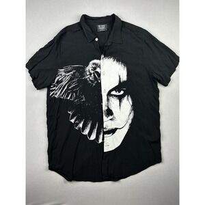 Hot Topic The Crow Men's XL Button Up Shirt Sleeve Graphic Shirt‎